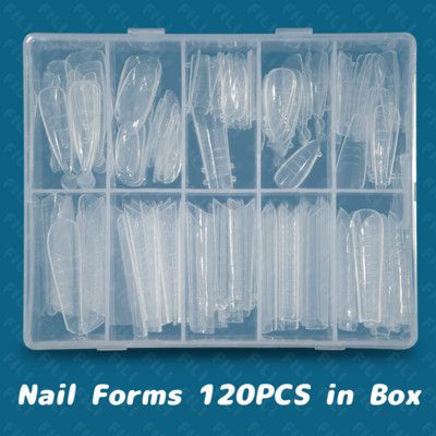 Dual Nail Form Coffin Build Nokti Top Form UV Gel Extended False Tips for Nail Extension Arched Top Forms Quick Building Kalup