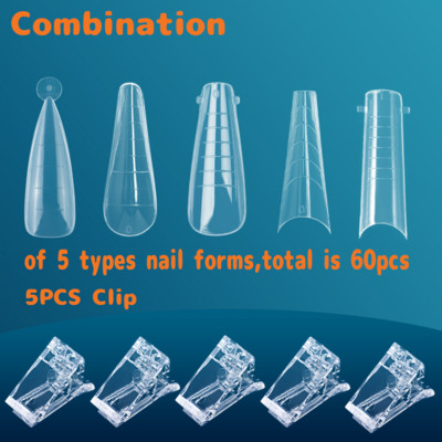 Dual Nail Form Coffin Build Nokti Top Form UV Gel Extended False Tips for Nail Extension Arched Top Forms Quick Building Kalup