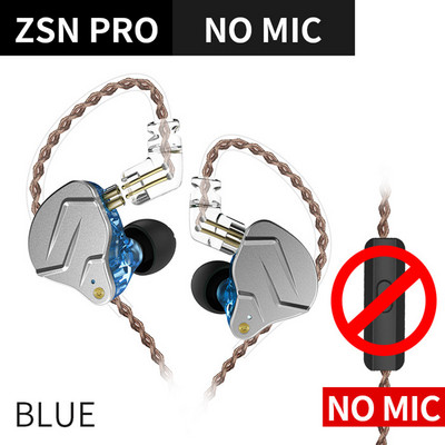 KZ ZSN Pro In Ear slušalice Hibridna tehnologija 1BA+1DD HIFI Bass Metalne slušalice Sportske slušalice s poništavanjem buke Monitor