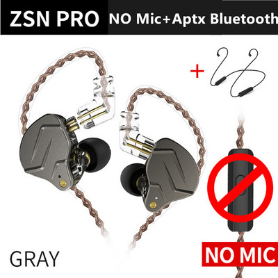KZ ZSN Pro In Ear slušalice Hibridna tehnologija 1BA+1DD HIFI Bass Metalne slušalice Sportske slušalice s poništavanjem buke Monitor