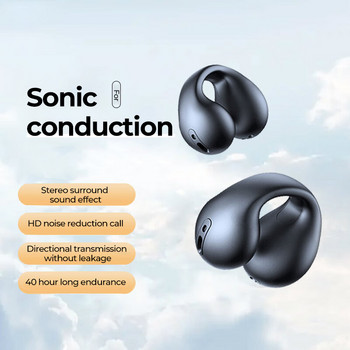 Bone Conduction Bluetooth 5.3 Ακουστικά Σκουλαρίκια Ασύρματα ακουστικά Αδιάβροχα ακουστικά TWS Sports Earbuds Ear Hook με μικρόφωνο