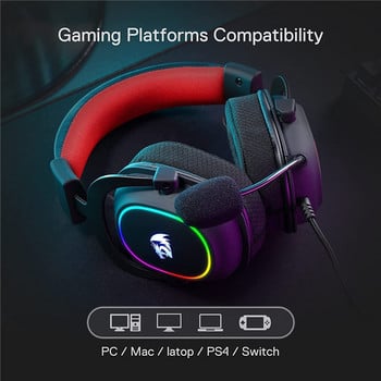 Redragon H510 Zeus X Ενσύρματο ακουστικό gaming RGB Lighting 7.1 Surround Sound Multi Platforms Headphone Works for PC PS4