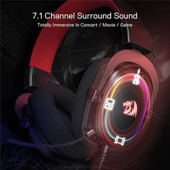 Redragon H510 Zeus X Ενσύρματο ακουστικό gaming RGB Lighting 7.1 Surround Sound Multi Platforms Headphone Works for PC PS4
