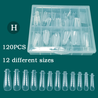 120PCS/BOX nagu formas akrila augšējo formu veidņu divu formu nagu pieaudzēšanas sistēma ātrai veidošanai, poli UV gēla augšējai formai
