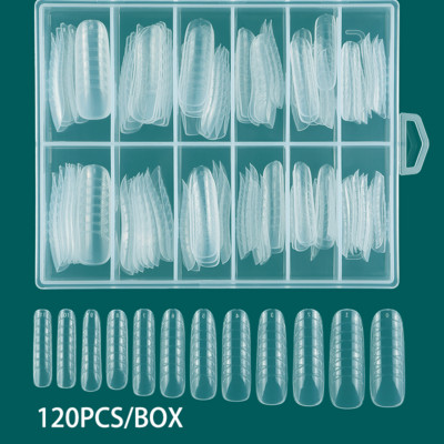 120PCS/BOX nagu formas akrila augšējo formu veidņu divu formu nagu pieaudzēšanas sistēma ātrai veidošanai, poli UV gēla augšējai formai