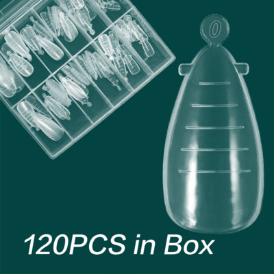 120PCS/BOX nagu formas akrila augšējo formu veidņu divu formu nagu pieaudzēšanas sistēma ātrai veidošanai, poli UV gēla augšējai formai