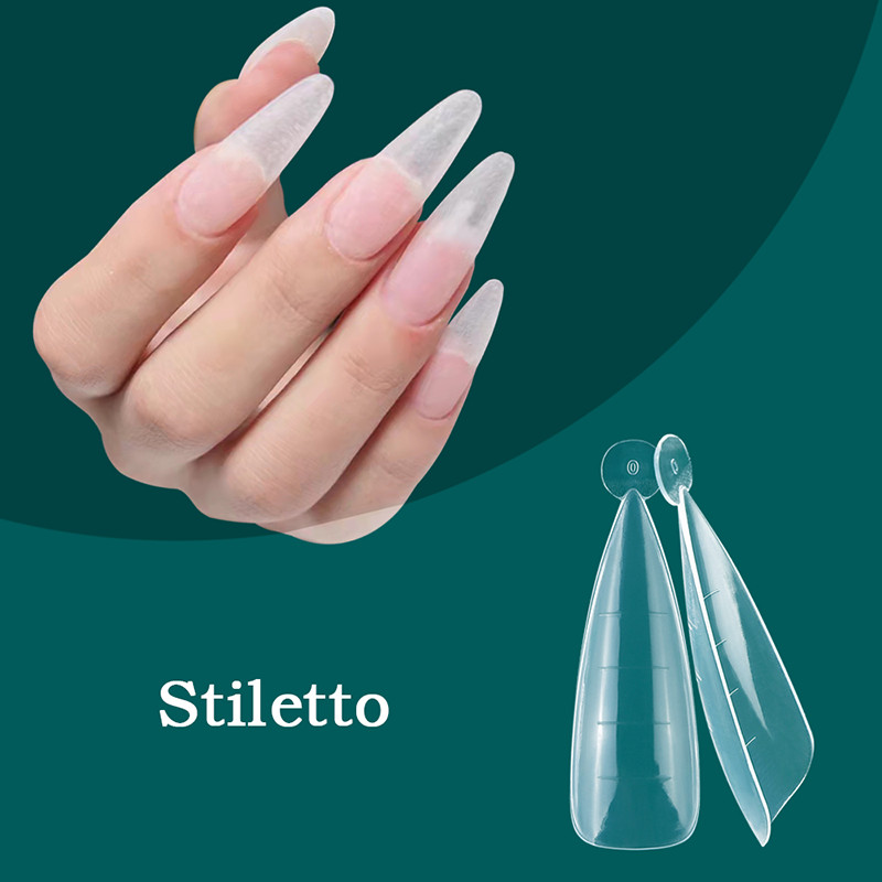 120PCS/BOX nagu formas akrila augšējo formu veidņu divu formu nagu pieaudzēšanas sistēma ātrai veidošanai, poli UV gēla augšējai formai