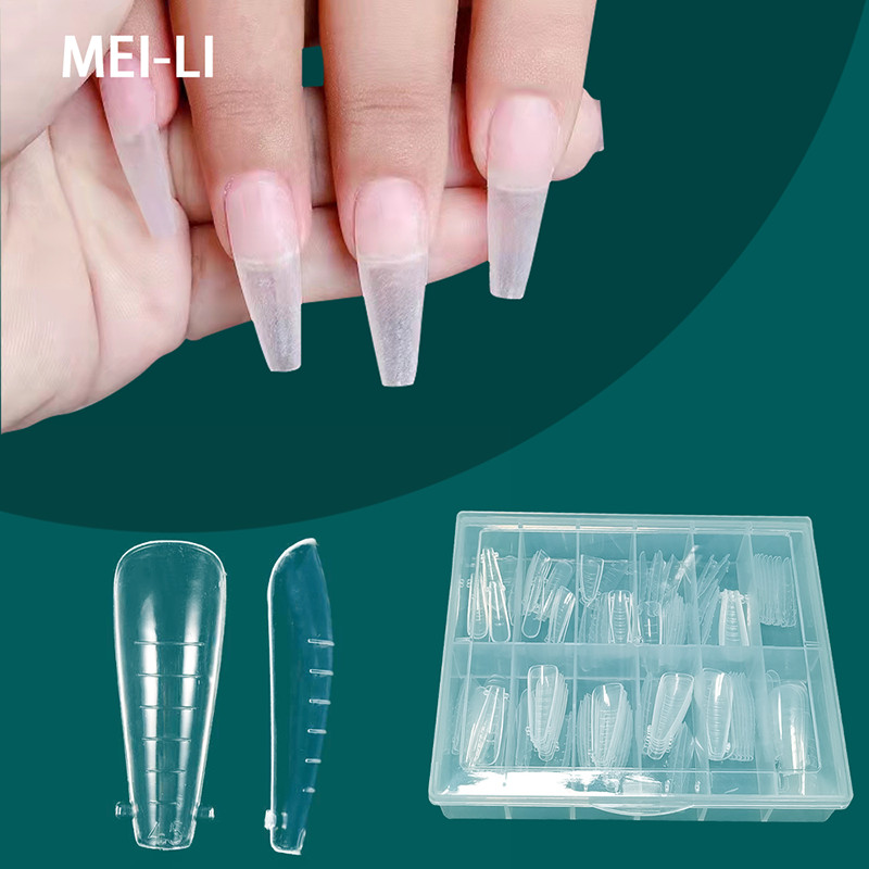 120PCS/BOX nagu formas akrila augšējo formu veidņu divu formu nagu pieaudzēšanas sistēma ātrai veidošanai, poli UV gēla augšējai formai