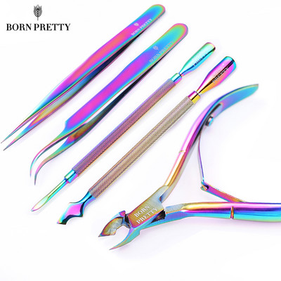 BORN PRETTY Πολύχρωμο Εργαλείο Νυχιών Νυχιών Νυχιών Κόφτης Επωνύχιας Νυχιών Ψαλίδι Dead Skin UV Gel Remover Pusher Stamper