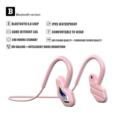 Ακουστικά Bone Conduction Ενσωματωμένη μνήμη 16G MP3 Music Hanging Ear Sports Ασύρματα ακουστικά Bluetooth με μικρόφωνο για παιχνίδια