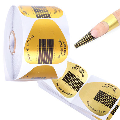 50 τμχ/σετ Hot Fashion Χρυσό U Shaped Nail Form Art Tip Extension Forms Guide for French Acrylic Nail UV Gel SANJ071