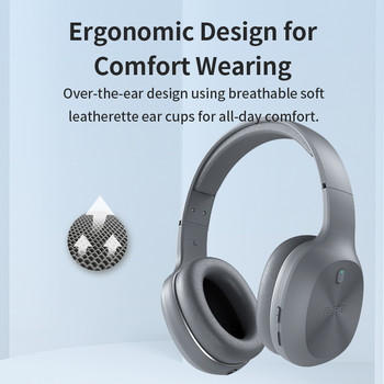 Безжични слушалки Edifier W600BT, Bluetooth 5.1 слушалки, 30H възпроизвеждане, микрофон за ясен глас, леки, ергономичен дизайн