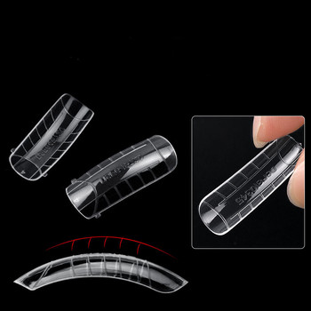 100/120Pcs Kit Plastic Curve False Nails Art Dual Form French Tips Gel Extension Mode Ακρυλικό Σετ αξεσουάρ εργαλείων μανικιούρ