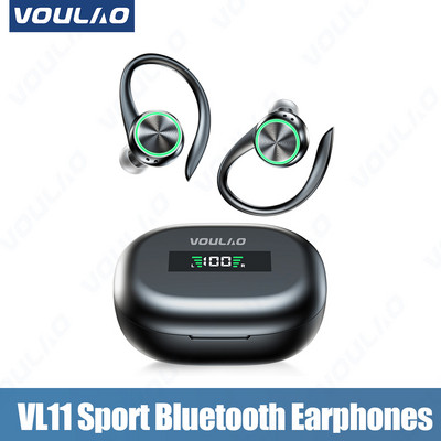 Bezdrôtové slúchadlá VOULAO TWS Športové Bluetooth slúchadlá HiFi Stereo slúchadlá s redukciou hluku, háčik na uši, vodotesné slúchadlá s mikrofónom