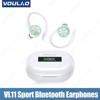Bezdrôtové slúchadlá VOULAO TWS Športové Bluetooth slúchadlá HiFi Stereo slúchadlá s redukciou hluku, háčik na uši, vodotesné slúchadlá s mikrofónom