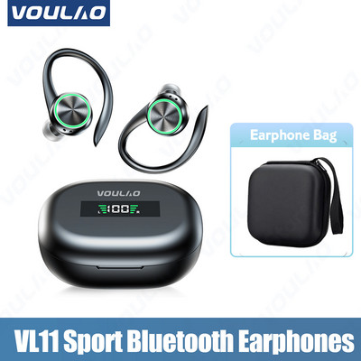 Bezdrôtové slúchadlá VOULAO TWS Športové Bluetooth slúchadlá HiFi Stereo slúchadlá s redukciou hluku, háčik na uši, vodotesné slúchadlá s mikrofónom