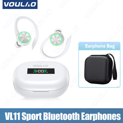 Bezdrôtové slúchadlá VOULAO TWS Športové Bluetooth slúchadlá HiFi Stereo slúchadlá s redukciou hluku, háčik na uši, vodotesné slúchadlá s mikrofónom