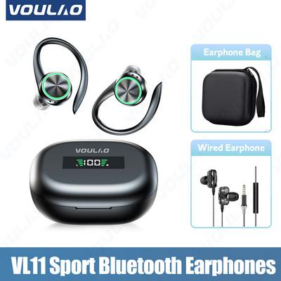 Bezdrôtové slúchadlá VOULAO TWS Športové Bluetooth slúchadlá HiFi Stereo slúchadlá s redukciou hluku, háčik na uši, vodotesné slúchadlá s mikrofónom
