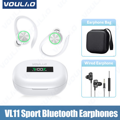 Bezdrôtové slúchadlá VOULAO TWS Športové Bluetooth slúchadlá HiFi Stereo slúchadlá s redukciou hluku, háčik na uši, vodotesné slúchadlá s mikrofónom