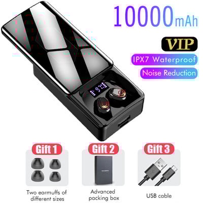 TWS Wireless 5.1 Ακουστικά 10000mAh Κουτί φόρτισης Ασύρματη κεφαλή τηλέφωνα HiFi 9D Stereo Headset Sports αδιάβροχα ακουστικά