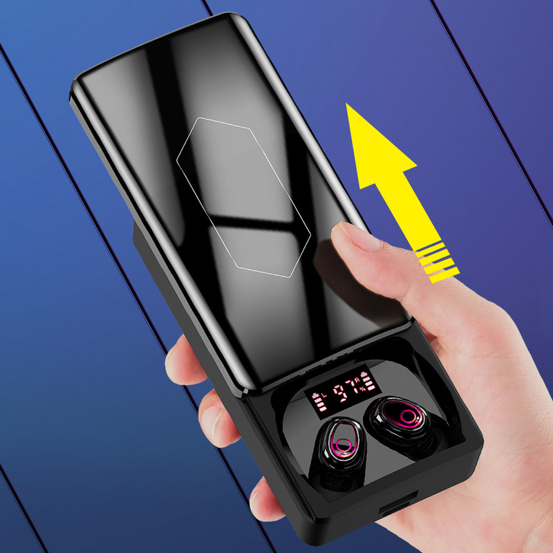 TWS Wireless 5.1 Ακουστικά 10000mAh Κουτί φόρτισης Ασύρματη κεφαλή τηλέφωνα HiFi 9D Stereo Headset Sports αδιάβροχα ακουστικά