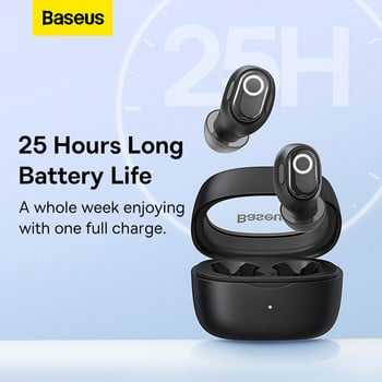 Ακουστικά Baseus Bowie WM02 Bluetooth 5.3 True Wireless Headphone Mini in-ear HiFi Sports Gaming TWS Earbuds Touch Control 25h