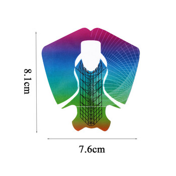 Finger Angel 50/100/500PCS Μορφές νυχιών Πλαστικά Rainbow Fish Shape Nail Art Extension Tips Εργαλείο μανικιούρ Gel UV Nails Forms Guide