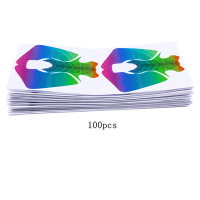 Finger Angel 50/100/500PCS Μορφές νυχιών Πλαστικά Rainbow Fish Shape Nail Art Extension Tips Εργαλείο μανικιούρ Gel UV Nails Forms Guide