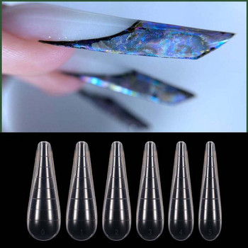 120 бр. Кутия Форми за нокти Съвети за удължаване Мухъл Бързо изграждане UV Гел за изграждане на нокти Русия Бадем двойни форми Топ форми за нокти