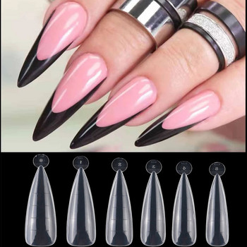 120Pcs Box Forms Nail Tips for Extension Mold Quick Building Uv Nail Builder Gel Russia Almond Dual Forms Top καλούπια για νύχια