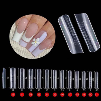 120Pcs Box Forms Nail Tips for Extension Mold Quick Building Uv Nail Builder Gel Russia Almond Dual Forms Top καλούπια για νύχια