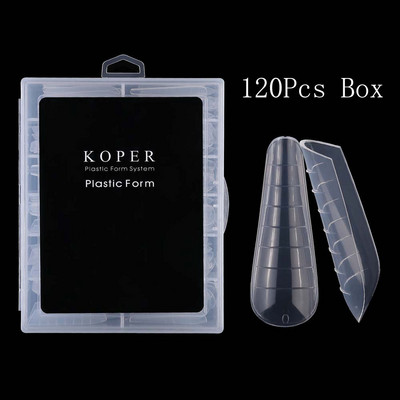 120 db dobozos körömforma tippek hosszabbító penészhez, gyorsépítő UV körömépítő gél Oroszország mandula kettős formájú felső formák körmökhöz