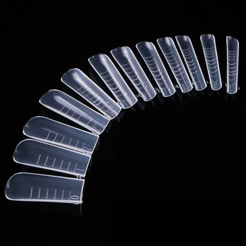 120Pcs Box Nail Forms Quick Building Coffin Tips Mold Diy Finger Nail Art Builder UV Gel Tips for Nails Extension