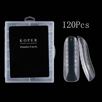 120 db Dobozos körömformák Gyors építő koporsóhegyek Diy Finger Nail Art Builder UV gél tippek körömhosszabbításhoz