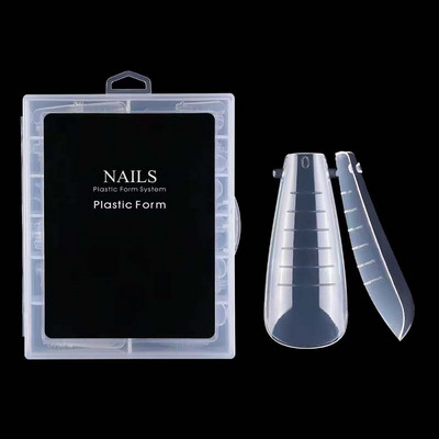 120 db Dobozos körömformák Gyors építő koporsóhegyek Diy Finger Nail Art Builder UV gél tippek körömhosszabbításhoz