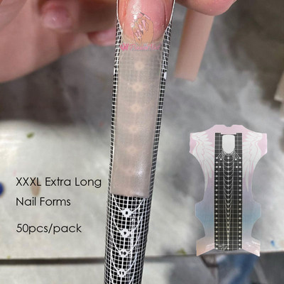 Sculpted Nails Professzionális körömdíszítő tippek Hosszabbító formák Útmutató matricák Öntapadó akril UV gél formázó eszköz