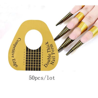 Sculpted Nails Professzionális körömdíszítő tippek Hosszabbító formák Útmutató matricák Öntapadó akril UV gél formázó eszköz