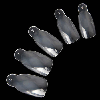 Κουτί 120 τμχ Πλαστικό Dual Forms Nails Mold Quick Building Poly UV Gels Extension Finger Diamond Top Forms Tips DIY Art Manicure