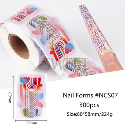 1 rolă Sfaturi pentru forma de artă a unghiilor franceză Acrilic UV Gel de unghii Autocolant pentru constructor Ghid de extensie Curl Stencil Manichiură Stencil Tools BENCS