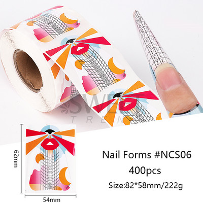 1 rolă Sfaturi pentru forma de artă a unghiilor franceză Acrilic UV Gel de unghii Autocolant pentru constructor Ghid de extensie Curl Stencil Manichiură Stencil Tools BENCS