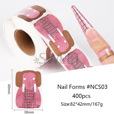 1 rolă Sfaturi pentru forma de artă a unghiilor franceză Acrilic UV Gel de unghii Autocolant pentru constructor Ghid de extensie Curl Stencil Manichiură Stencil Tools BENCS