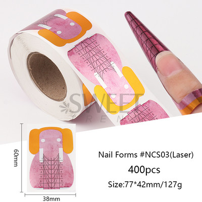 1 rolă Sfaturi pentru forma de artă a unghiilor franceză Acrilic UV Gel de unghii Autocolant pentru constructor Ghid de extensie Curl Stencil Manichiură Stencil Tools BENCS