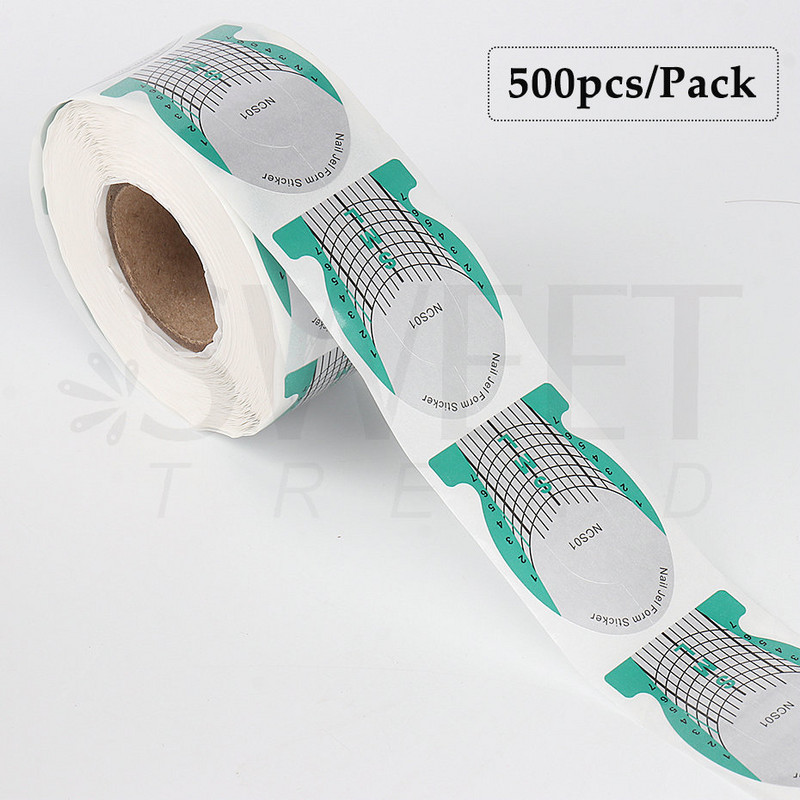 1 rolă Sfaturi pentru forma de artă a unghiilor franceză Acrilic UV Gel de unghii Autocolant pentru constructor Ghid de extensie Curl Stencil Manichiură Stencil Tools BENCS