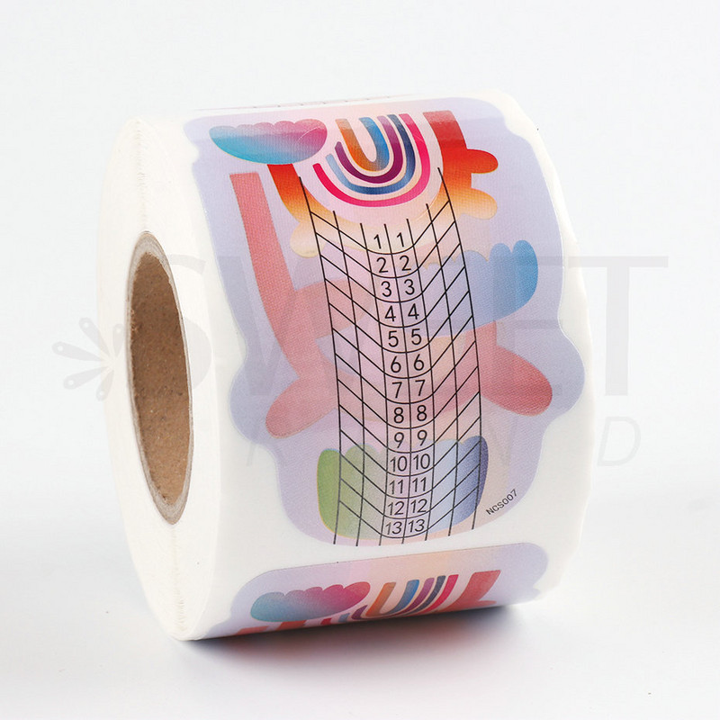 1 rolă Sfaturi pentru forma de artă a unghiilor franceză Acrilic UV Gel de unghii Autocolant pentru constructor Ghid de extensie Curl Stencil Manichiură Stencil Tools BENCS