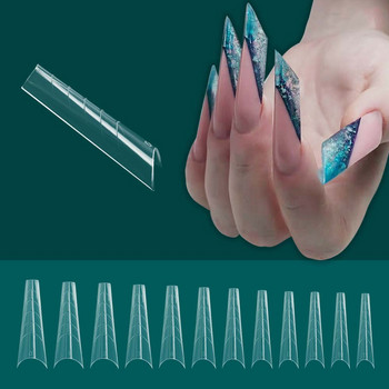 120PCS система за нокти с двойна форма за бързо изграждане Поли UV гел Топ форми Накрайник за мухъл за нокти Акрилни горни форми Удължаване Фалшиви накрайници
