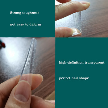 120PCS система за нокти с двойна форма за бързо изграждане Поли UV гел Топ форми Накрайник за мухъл за нокти Акрилни горни форми Удължаване Фалшиви накрайници