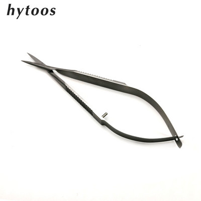 Ψαλίδι HYTOOS από ανοξείδωτο ατσάλι Squeeze Straight Cuticle Scissor Dead Skin Cutter Open Eye Microscissors Εργαλεία μανικιούρ 12cm