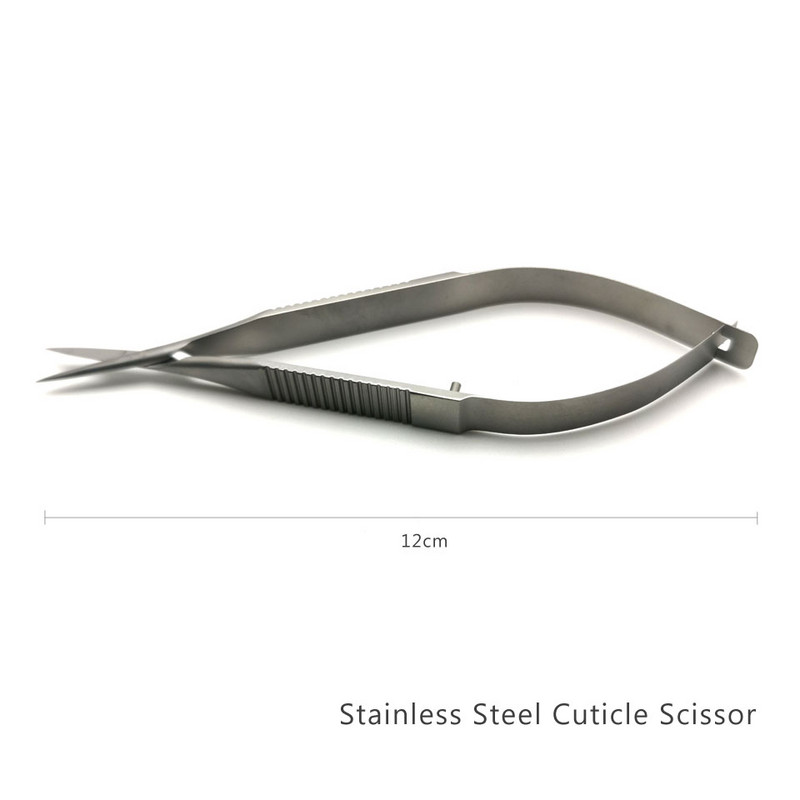 HYTOOS Škare od nehrđajućeg čelika Squeeze Ravne Škare za zanoktice Rezač mrtve kože Otvorene oči Mikroškare Alati za manikuru 12 cm