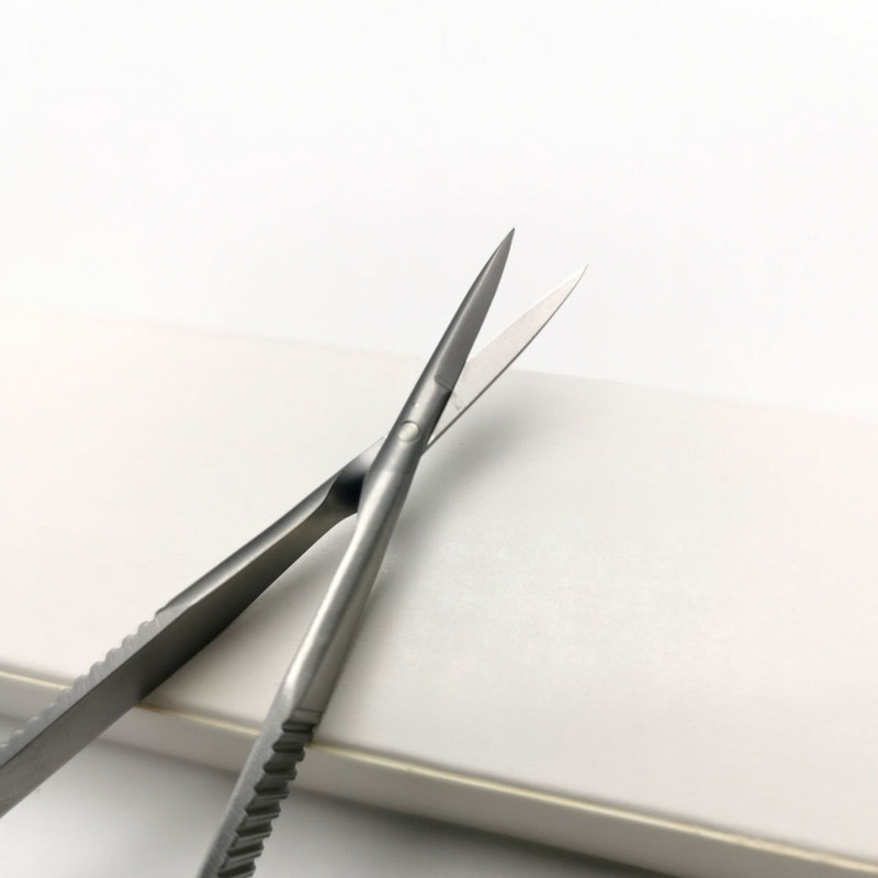 HYTOOS Škare od nehrđajućeg čelika Squeeze Ravne Škare za zanoktice Rezač mrtve kože Otvorene oči Mikroškare Alati za manikuru 12 cm