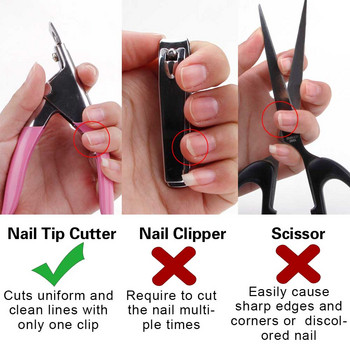 Резачка за фалшиви нокти Tips Clipper Cutter Нокторезачка от неръждаема стомана Професионално изрязване на фалшиви нокти Резачка за маникюр Инструменти за ноктопластика